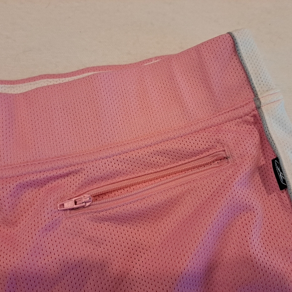 Reebok Pink with White Stripe Mesh Shorts Size Large - Picture 2 of 5
